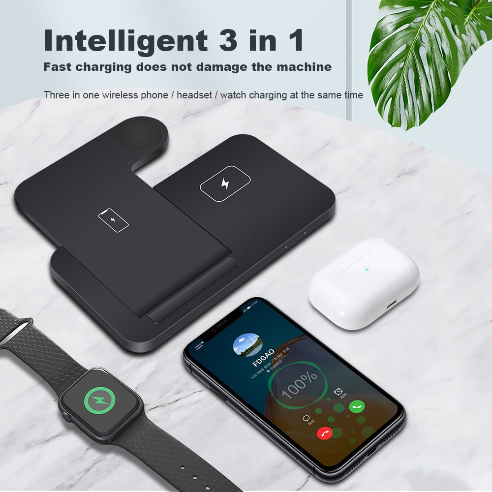 3in1 Wireless Fast Charger Dock Station iPhone