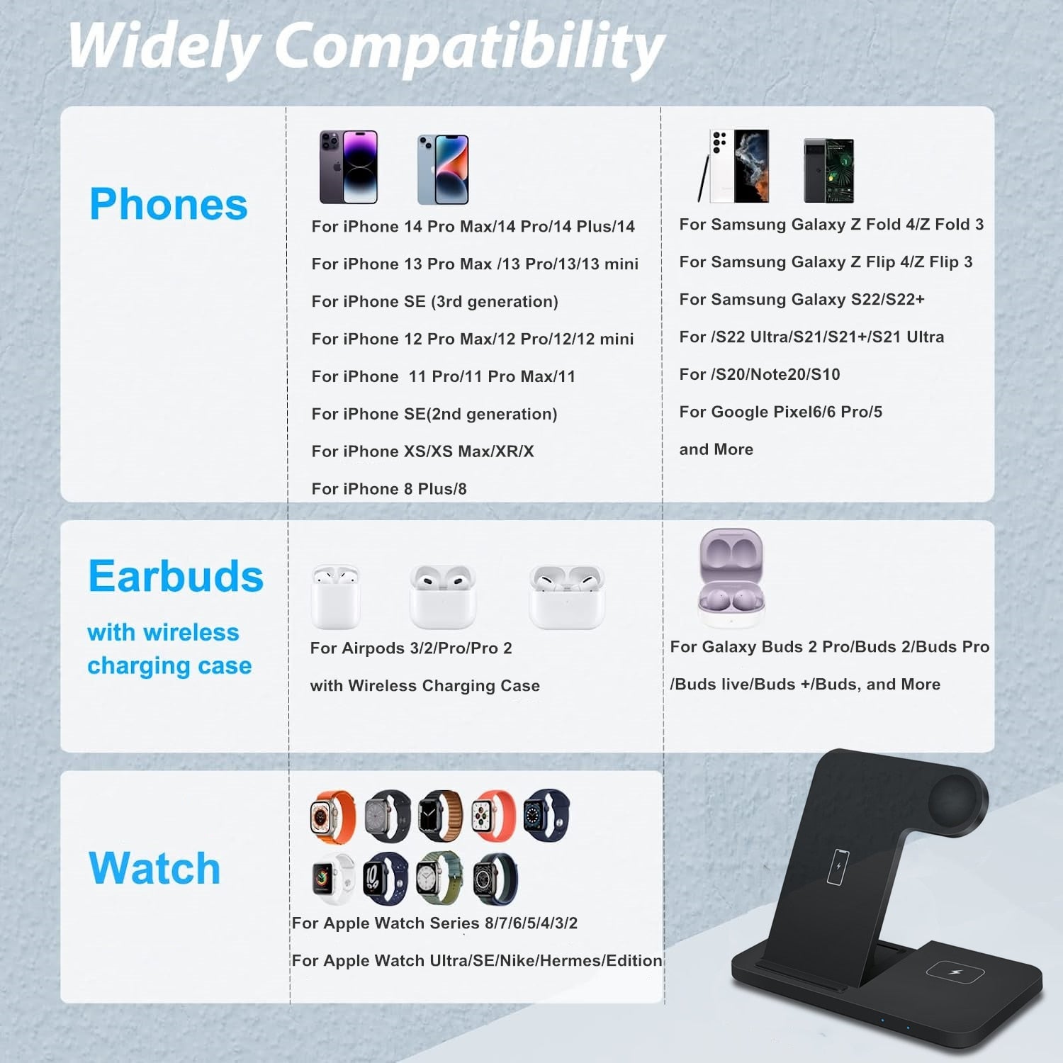 3in1 Wireless Fast Charger Dock Station iPhone