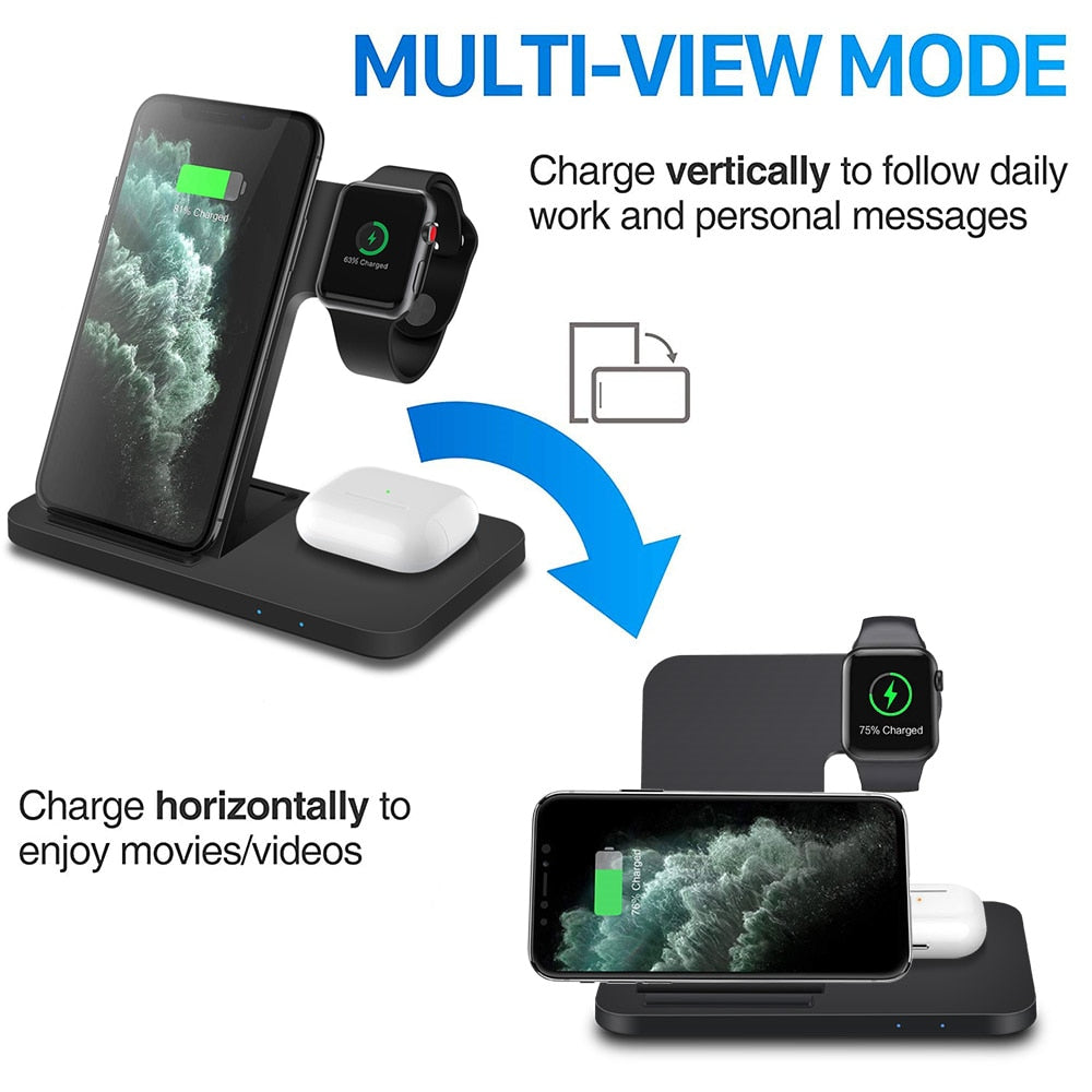 3in1 Wireless Fast Charger Dock Station iPhone